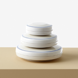 Triple white porcelain set