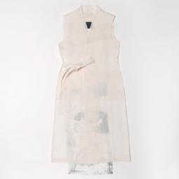 Ink & Wash Print Layered Back Silk ramie Vest